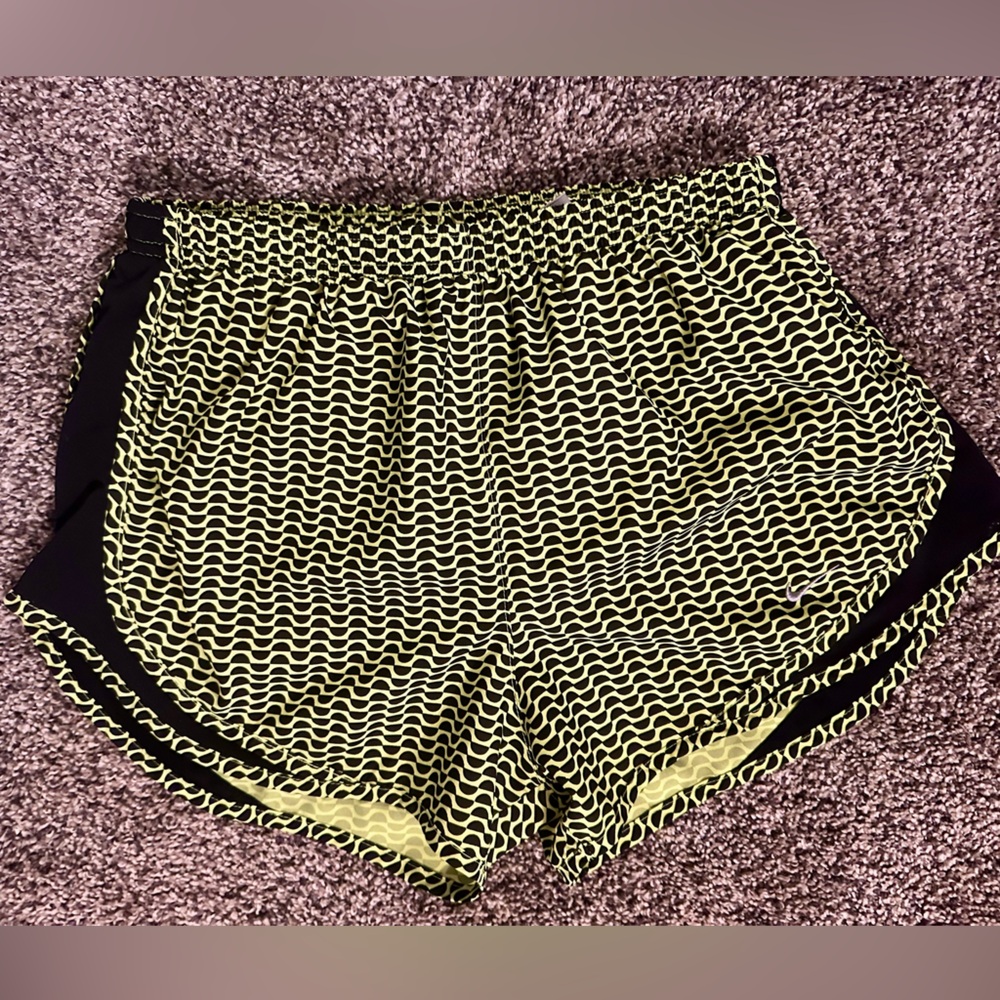 Nike Women's Athletic Shorts in Black and Lime Green